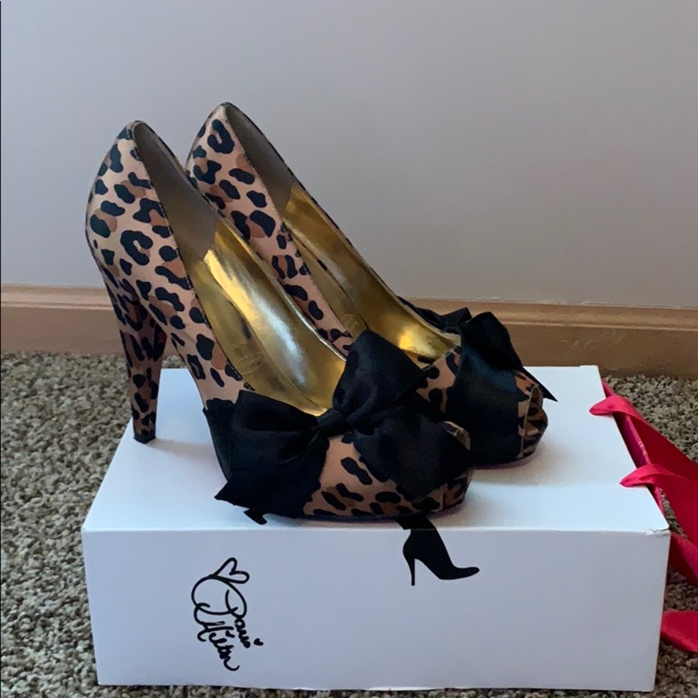 Paris Hilton Leopard Open Toe Pump